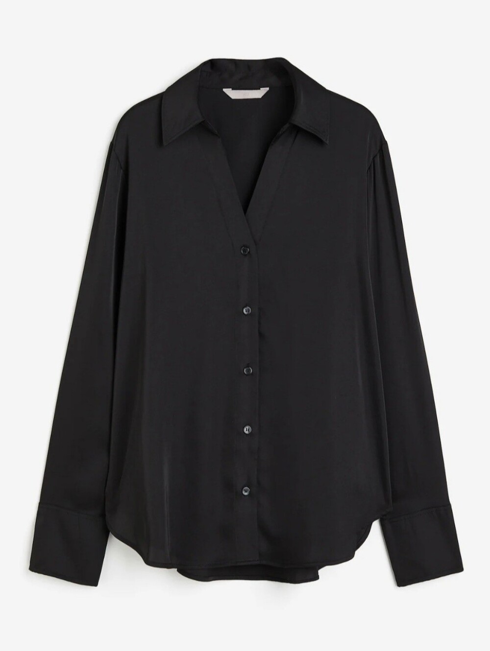 H&M Black Satin Button-Front Women’s Blouse Classic Small